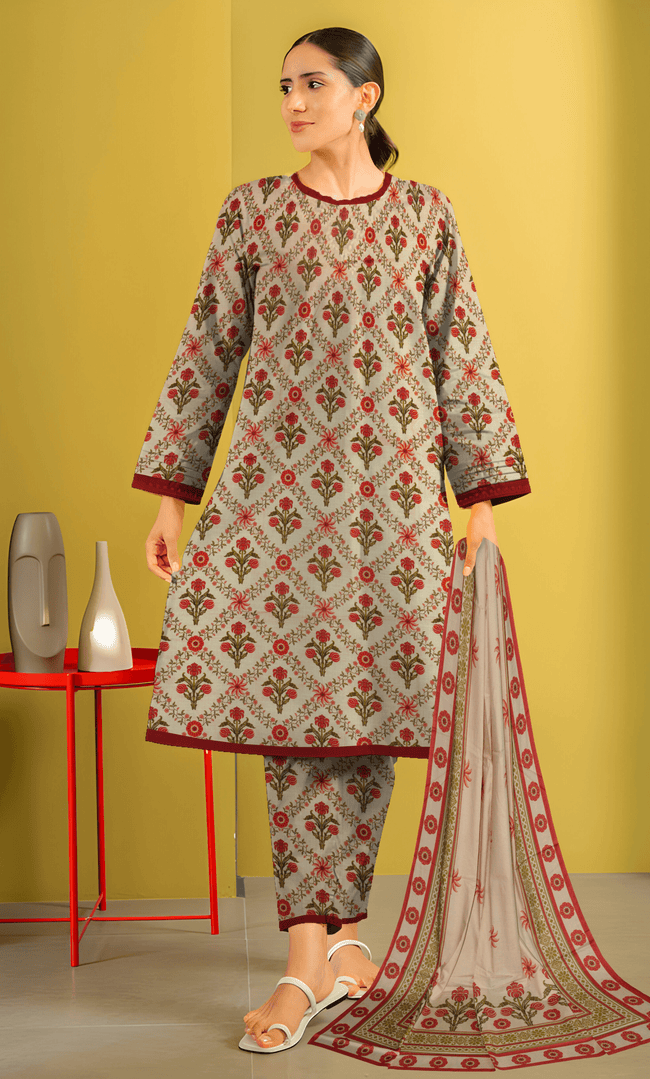 3PC Premium Linen Unstitched   -BA-SL-07 Main Image