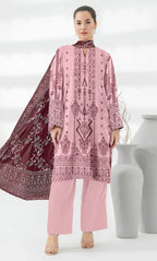 3 Piece Unstitched Printed Dobby Lawn Suit -BA-V19-08
