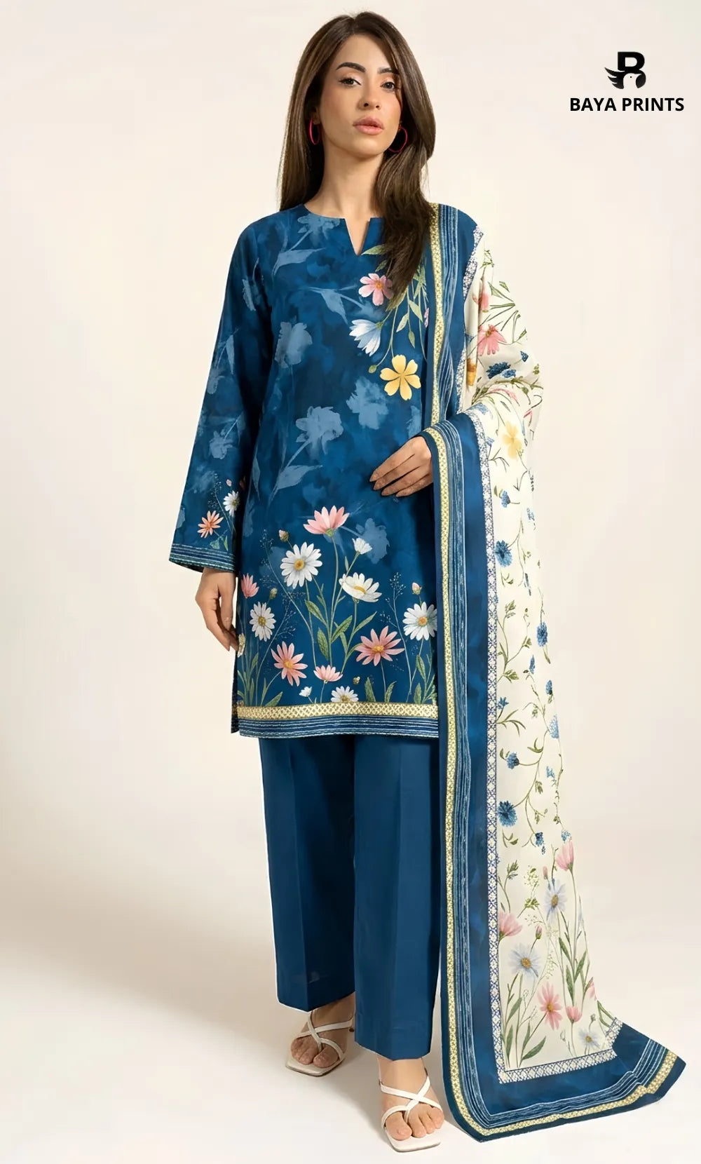 3PC Printed Doria  Lawn | Unstitched | BA-V27