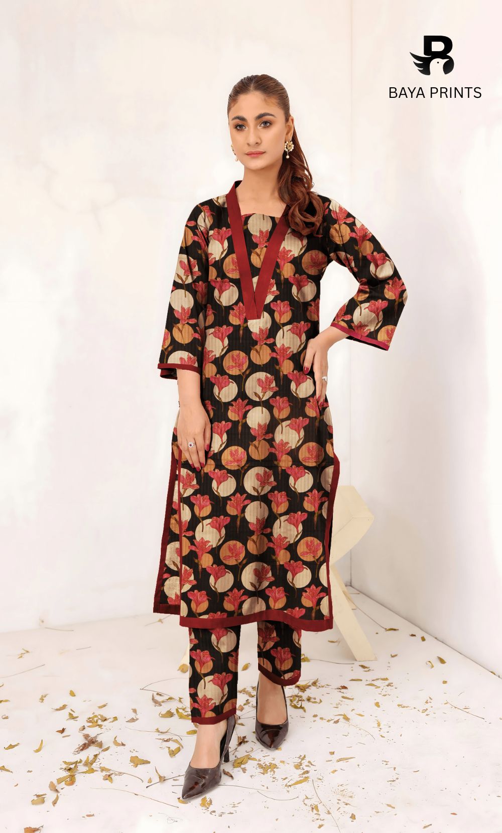 2PC Premium Linen Unstitched-DE V6 -007