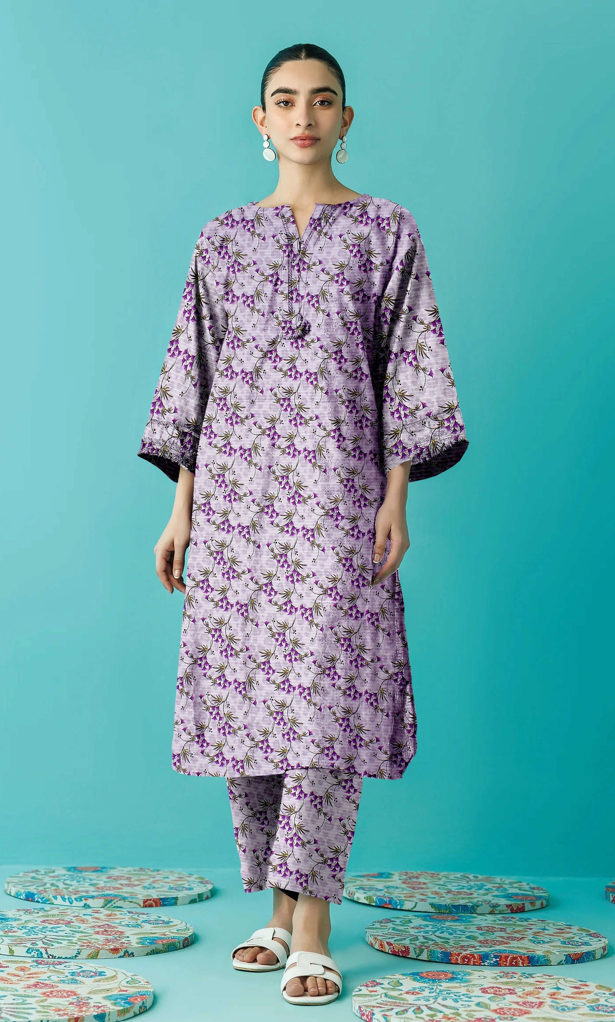 2PC Unstitched Printed Lawn Suit  - BD-V6-18