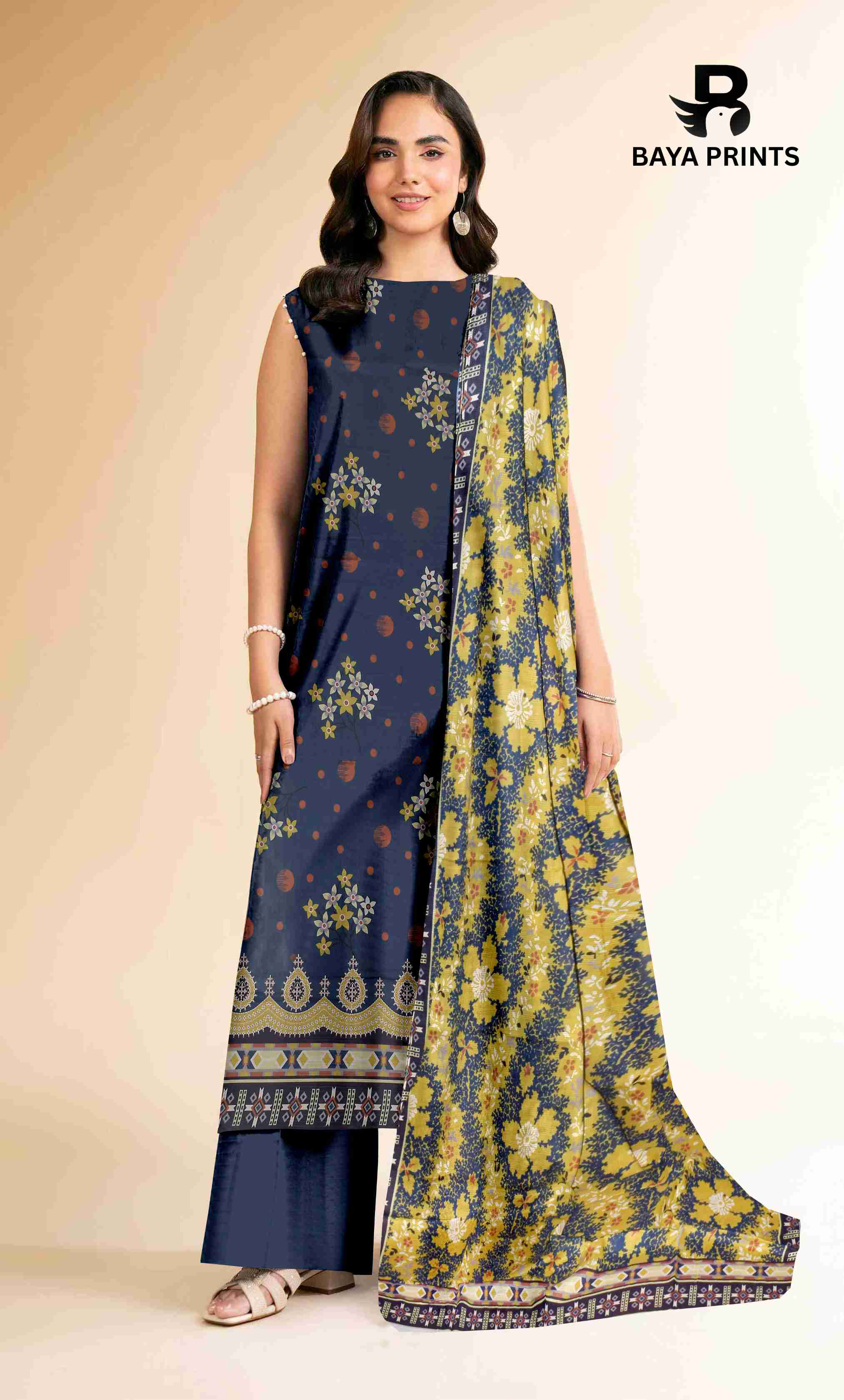3 Piece Unstitched Printed Lawn Suit -BA-V32-10