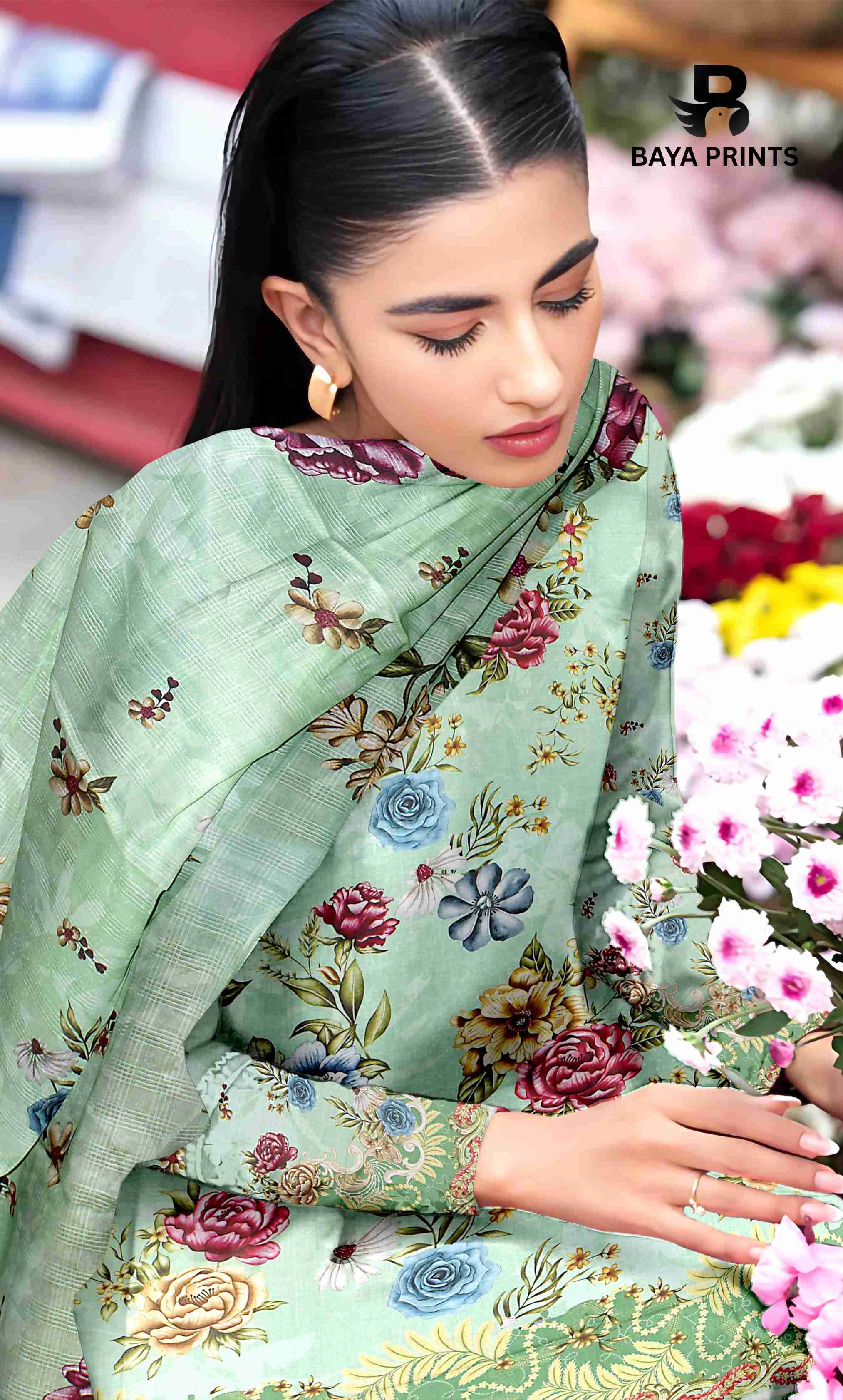 3 Piece Unstitched Printed Lawn Suit -BA-V32-11