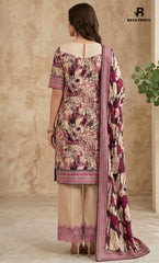 3PC Printed Lawn | Unstitched | BA-V25