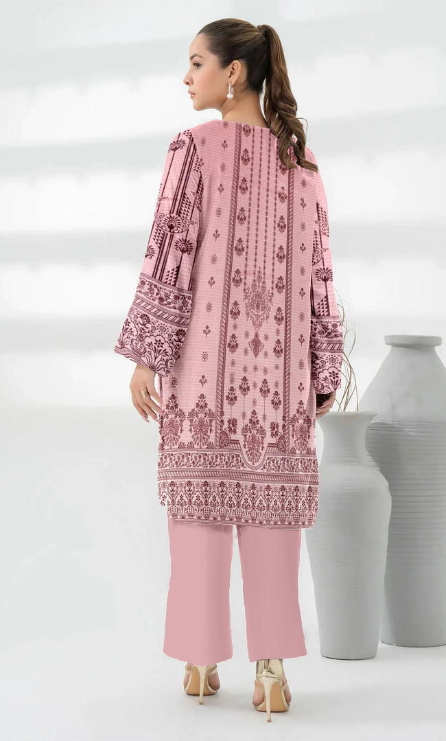 3 Piece Unstitched Printed Dobby Lawn Suit -BA-V19-08 Main Image