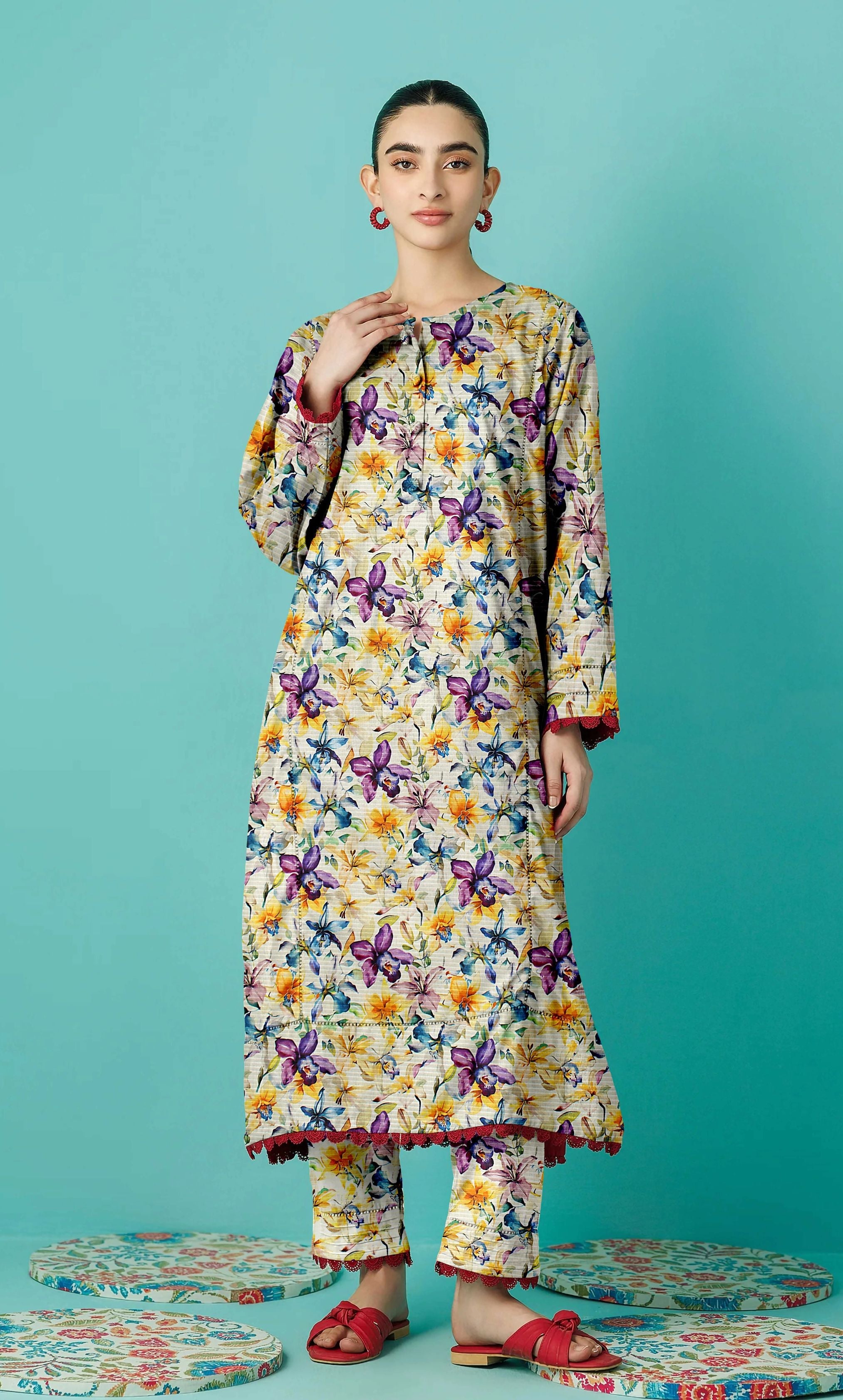 2PC Unstitched Printed Lawn Suit  - BD-V6-17