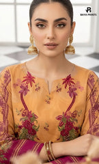 3PC Printed Lawn | Unstitched |  M.B