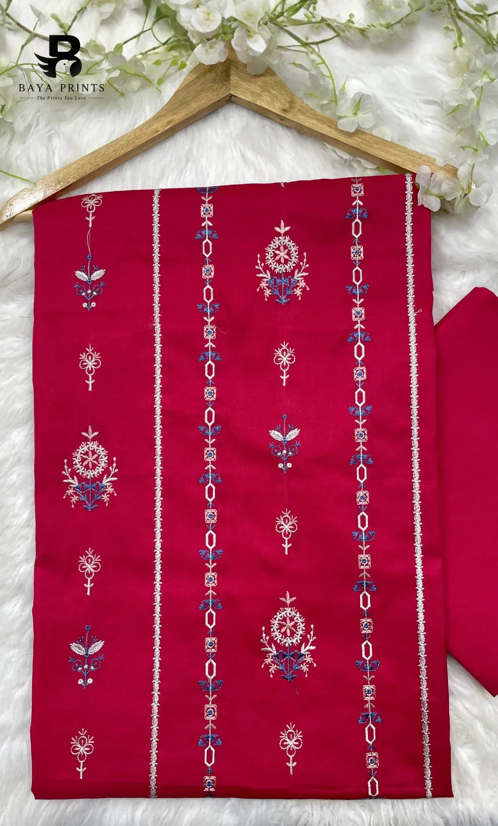2PC Premium Embroidered Lawn |Unstitched | Breez