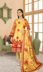 3 Piece Printed Unstitched Lawn Suit | ET-09