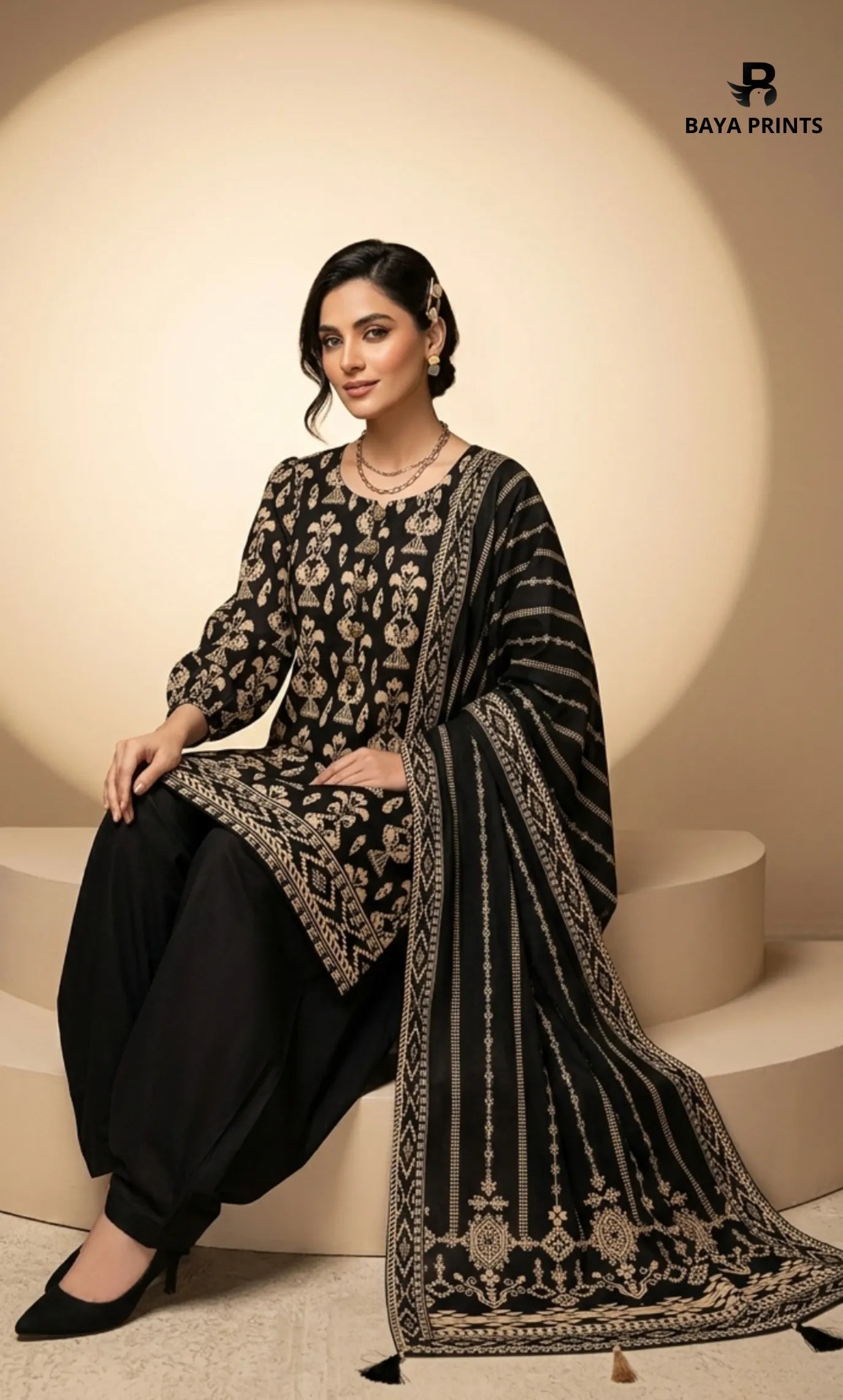 3PC Printed Lawn | Unstitched |  B&S