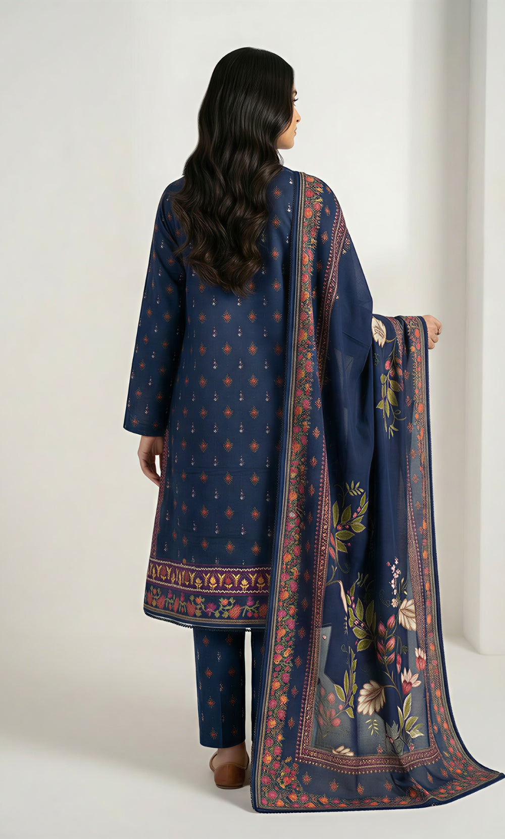 3 Piece Unstitched Printed Viscose Suit-BA-V11