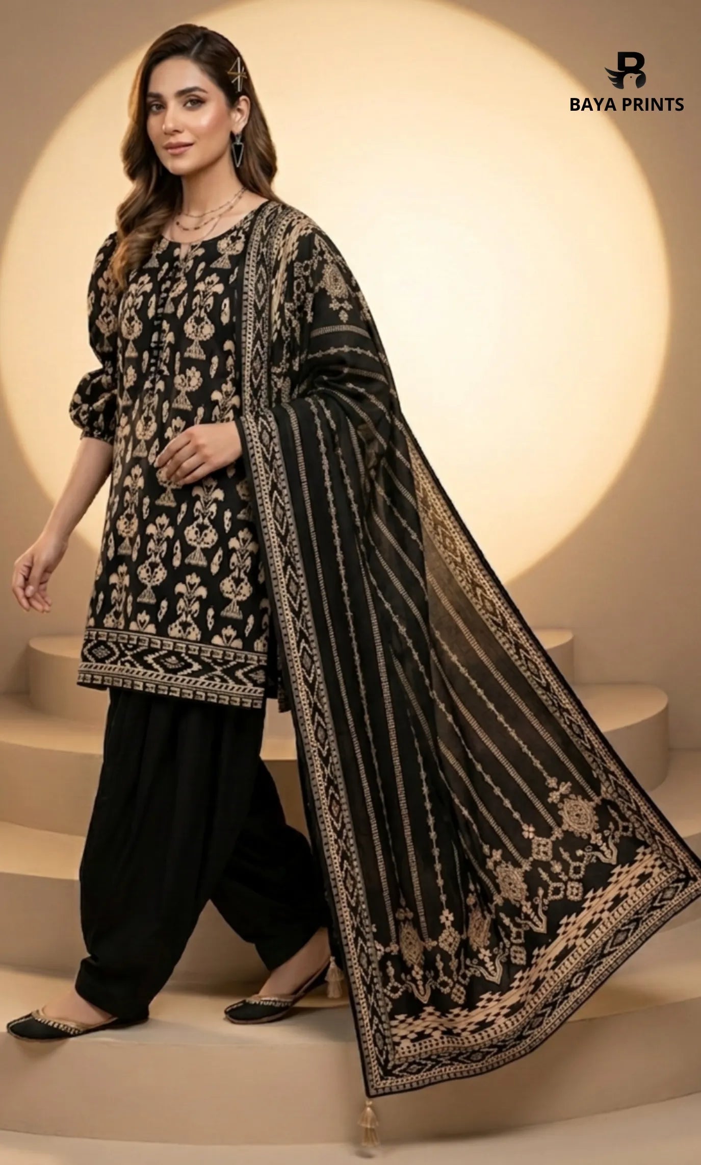 3PC Printed Lawn | Unstitched |  B&S