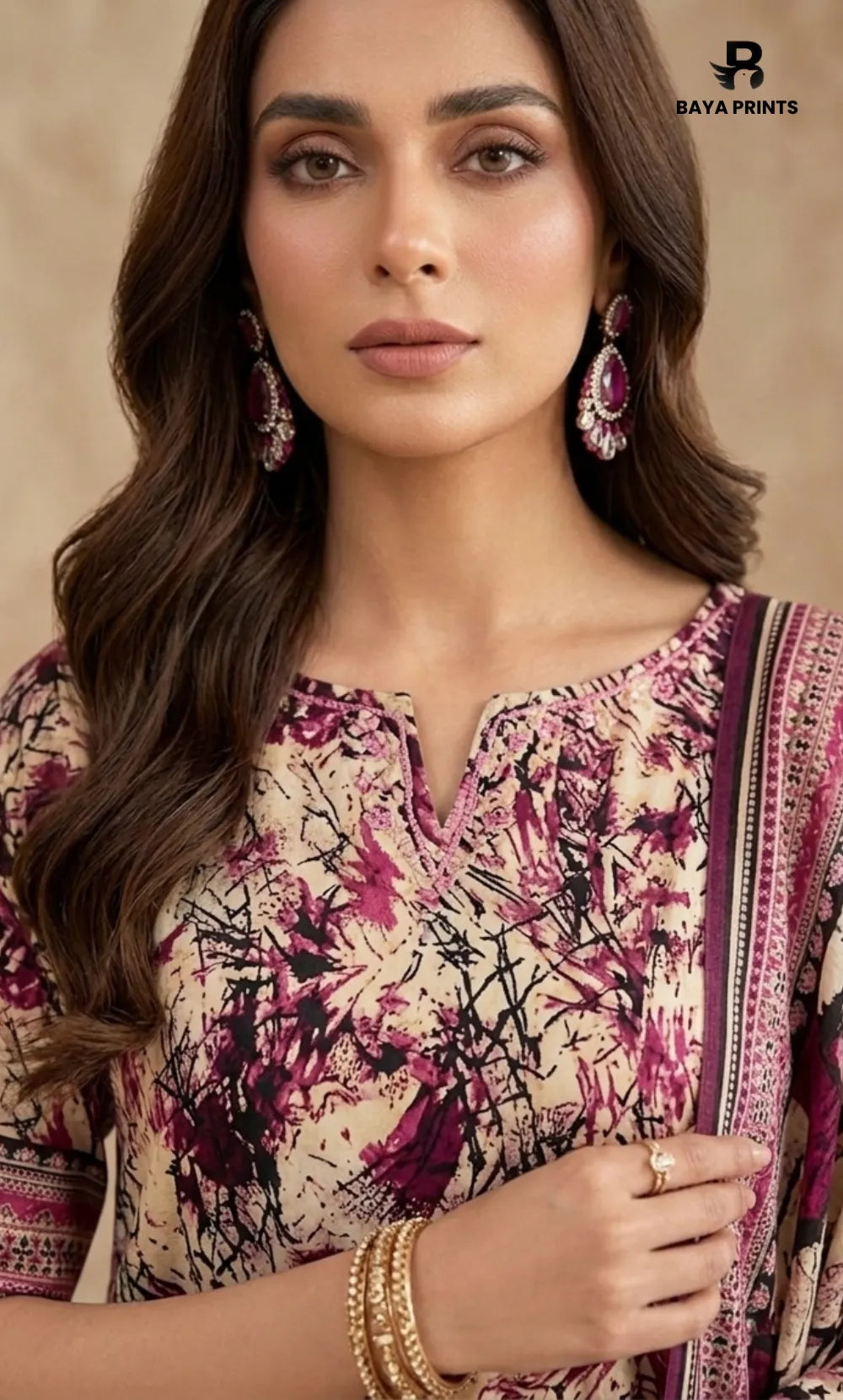3PC Printed Lawn | Unstitched | BA-V25