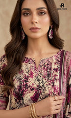 3PC Printed Lawn | Unstitched | BA-V25