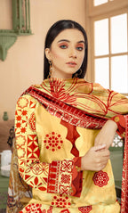 3 Piece Printed Unstitched Lawn Suit | ET-09