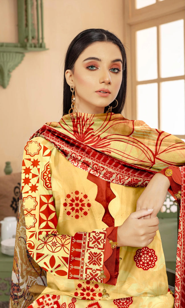 3 Piece Printed Unstitched Lawn Suit | ET-09 Main Image