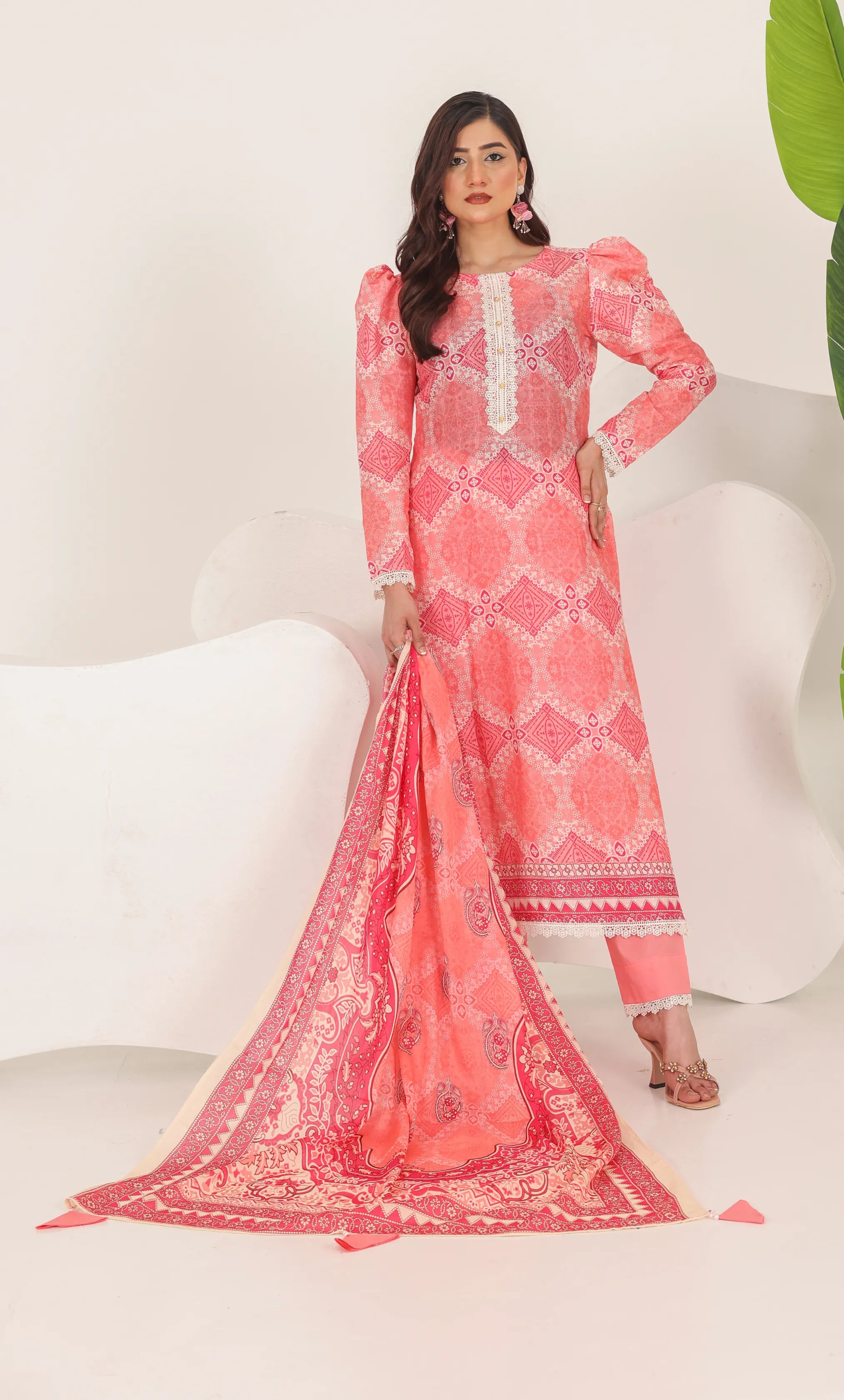 3 Piece Printed Unstitched Lawn Suit | SE-A-08