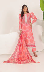 3 Piece Printed Unstitched Lawn Suit | SE-A-08