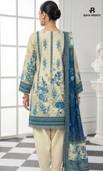 3PC Printed Lawn | Unstitched |  M.B
