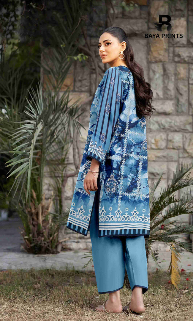 3 Piece Unstitched Printed Lawn Suit -BA-V32-12 Main Image