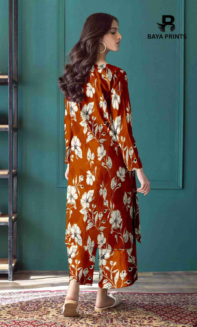 2PC Unstitched Printed Lawn Suit - BA-V7-10 Main Image