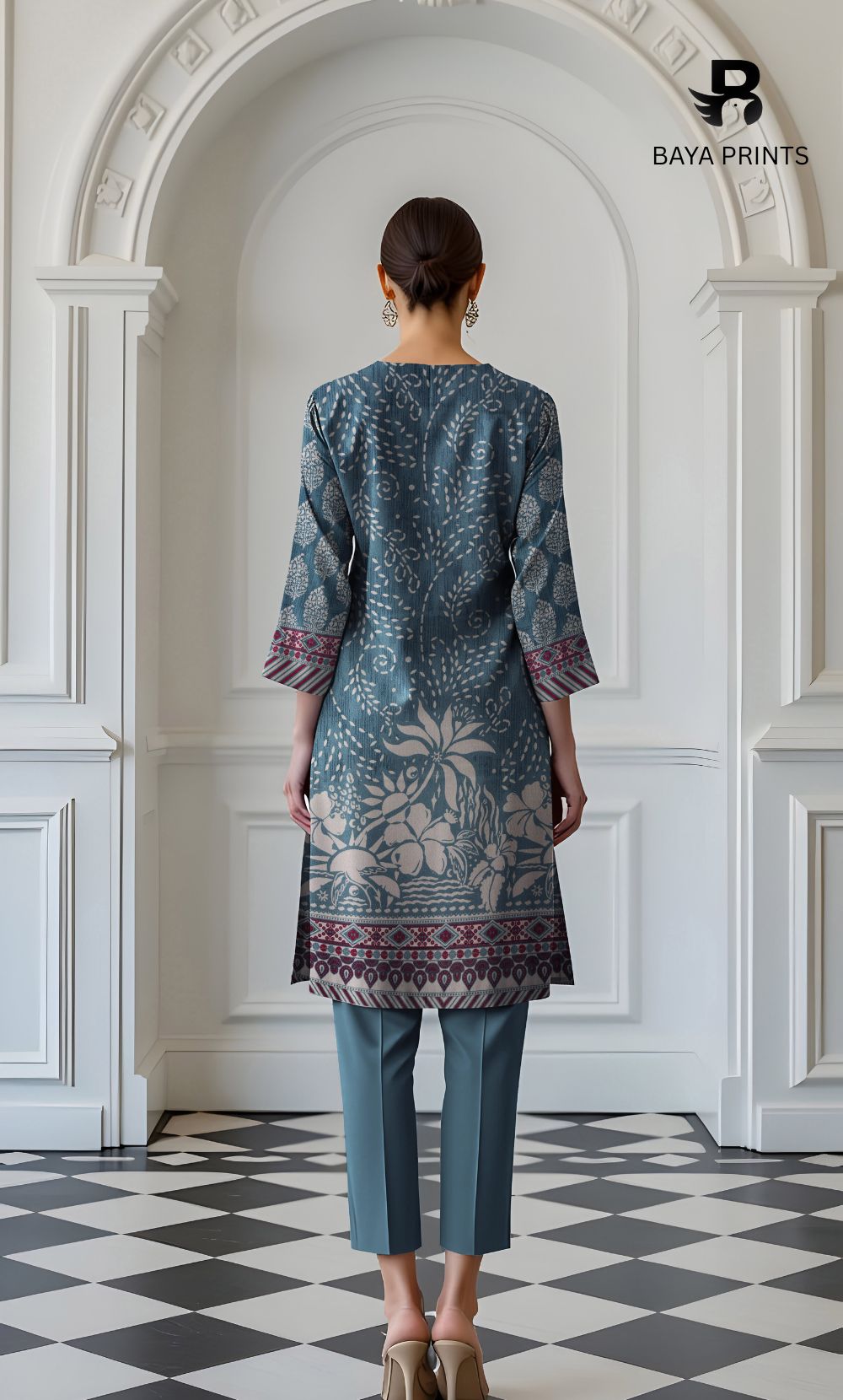 3 Piece Unstitched Karandi Suit BA-V5 006