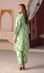 3 Piece Unstitched Printed Doria Linen  Suit  - BA-V4