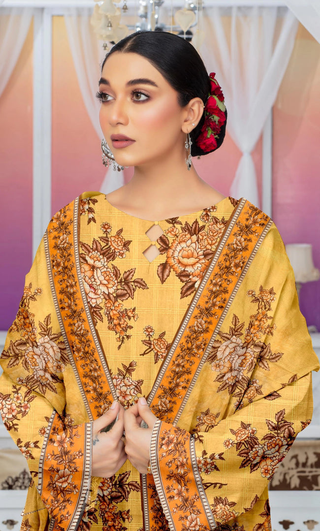 3 Piece Printed Unstitched Lawn Suit | SE-B-01 Main Image