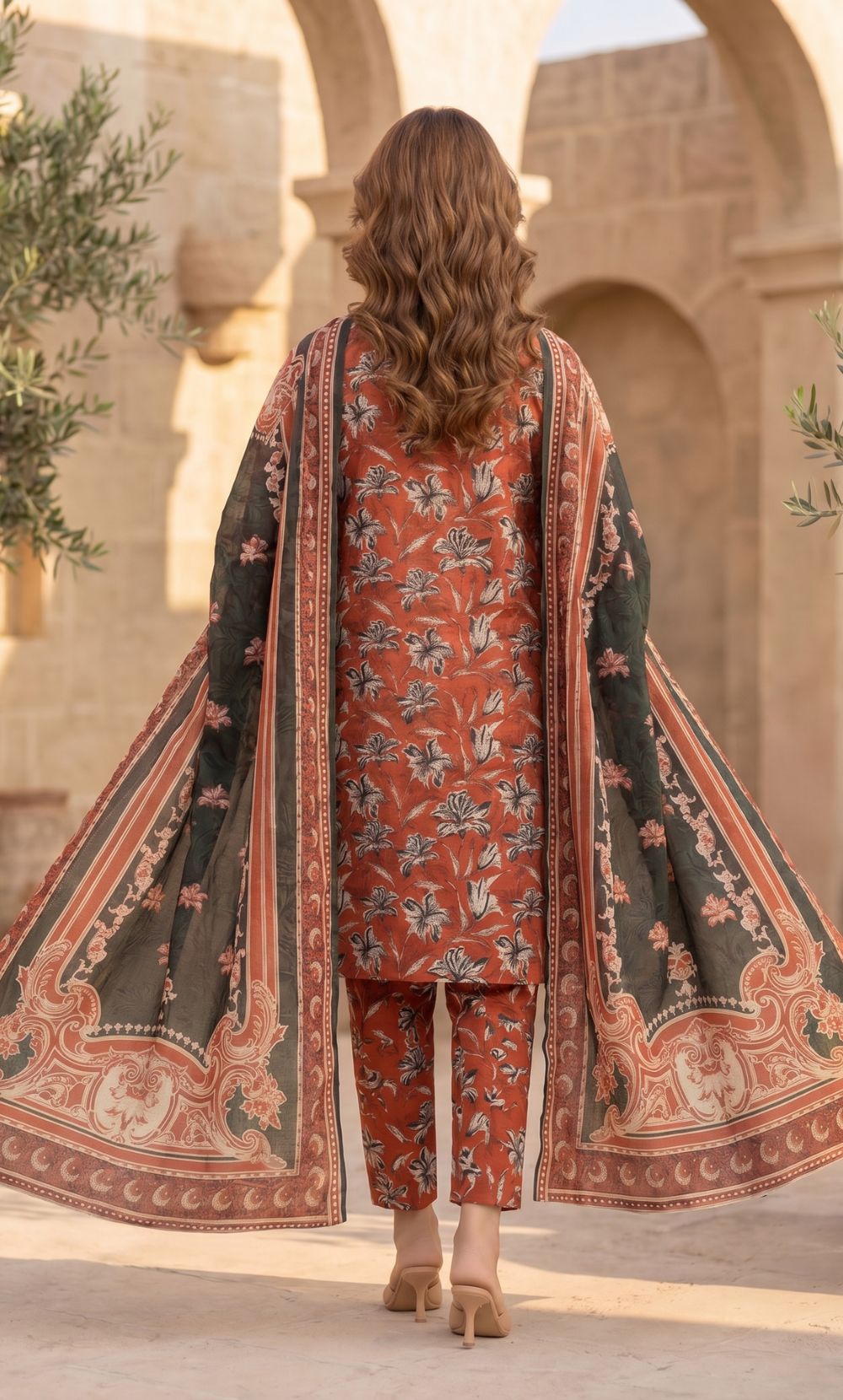 3 Piece Unstitched Printed Lawn Suit With Lawn Dupatta - MA26