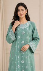 Signature Embroidered Lawn 2PC – Unstitched | Seraya | Light Sea Green