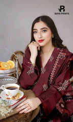 3 Piece Unstitched Printed Lawn Suit -BP-V24-2