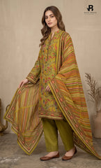 3PC Printed Karandi | Unstitched | BA-V1-08