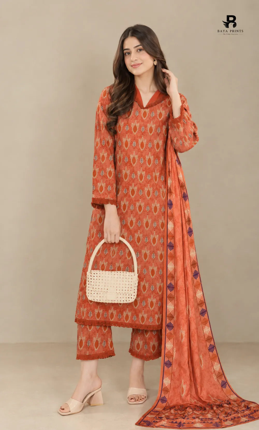 3PC Premium Linen Unstitched    -BA-SL-06
