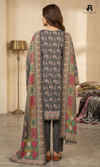 3PC Printed Karandi | Unstitched | BA-V1-01