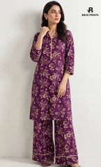 2PC Unstitched Printed Lawn Suit -Orlina
