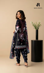 3 Piece Unstitched Printed Doria Viscose Suit with Bamber Dupatta BA-V7-011