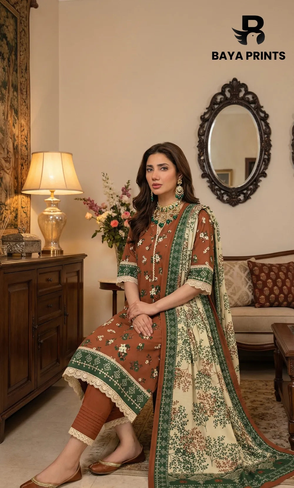 3 Piece Unstitched Lawn Suit -V-21-A-01