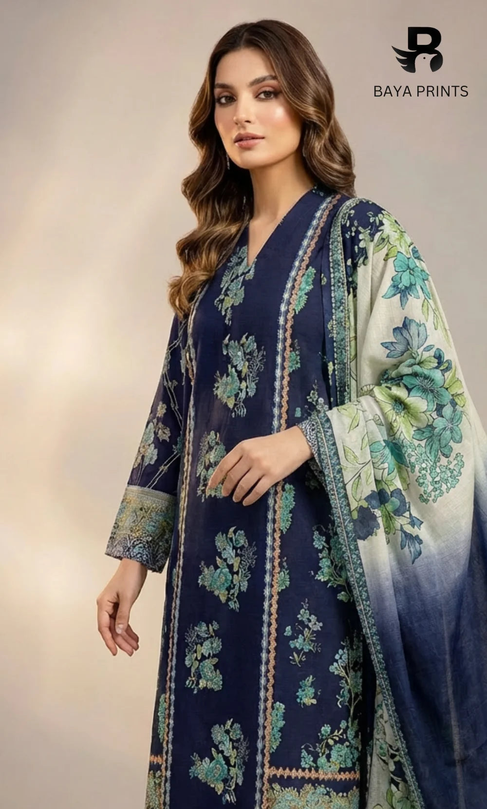3 Piece Unstitched Printed Lawn Suit | BA-V15-02
