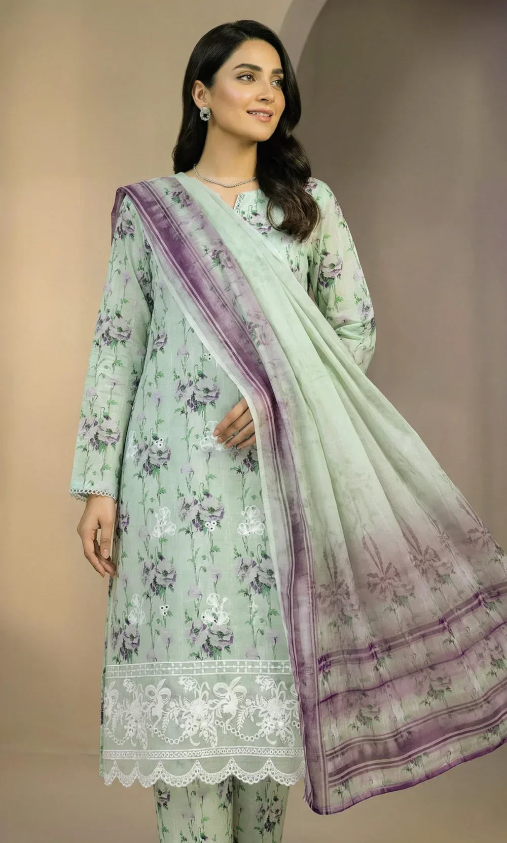 Vireza 3 Piece Unstitched Floral Embroidered Lawn Suit-07