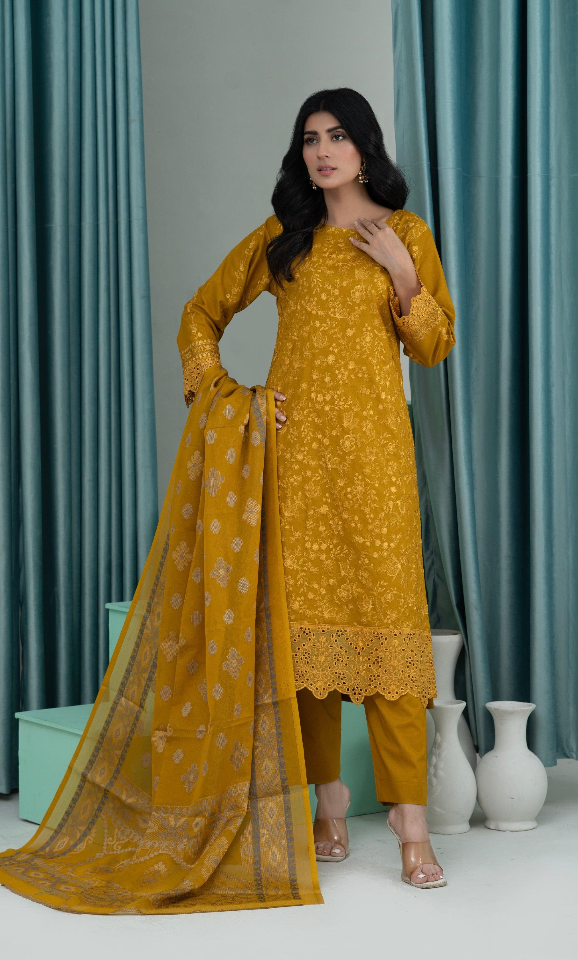 3PC Embroidered Unstitched Lawn Suit -Z 04