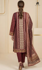 3PC Printed Karandi | Unstitched | BA-V2-01