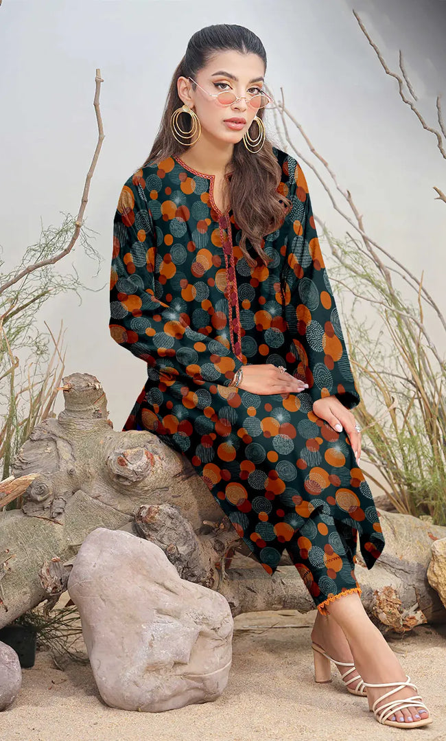 3 Piece Unstitched Printed Lawn Suit With Bamber Chiffon Dupatta - BA-V-31 -2 Main Image