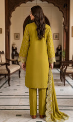 3PC Premium Embroidered Dhanak | Unstitched | Naqsh-e-Zar -01
