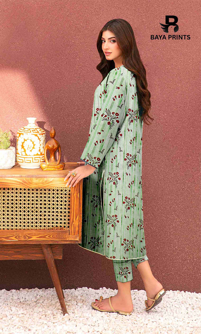3 Piece Unstitched Printed Lawn Suit -BA-V25-5 Main Image
