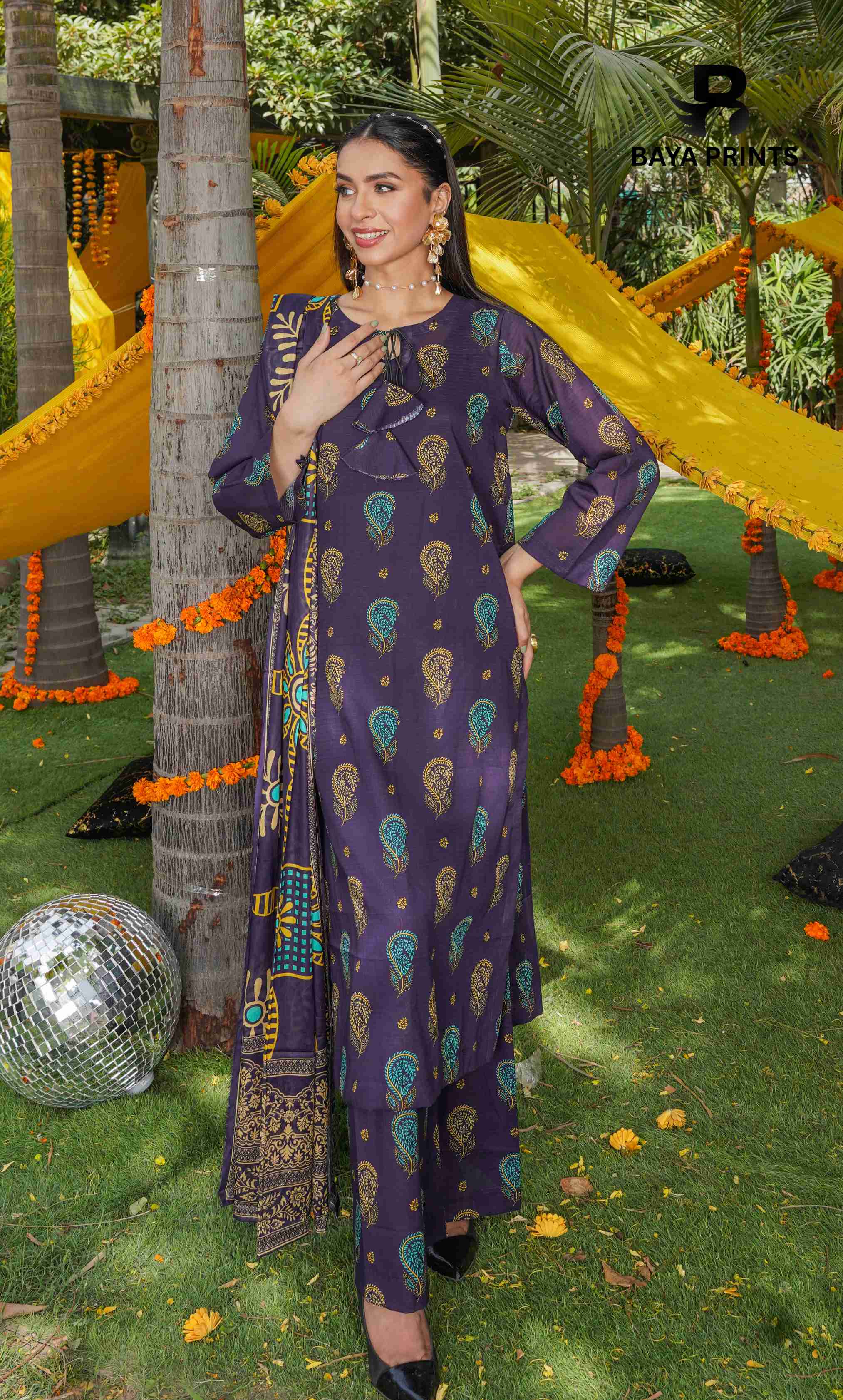 3 Piece Unstitched Printed Lawn Suit -BA-V7