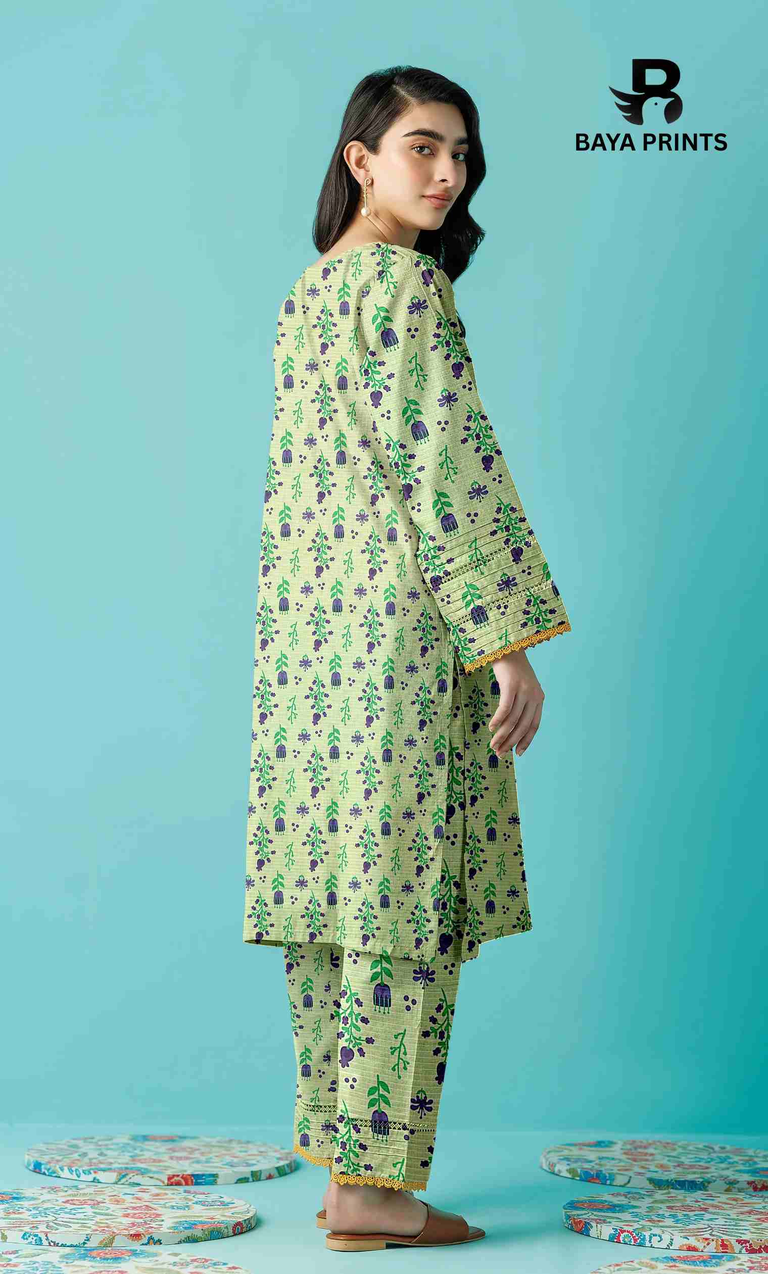 3 Piece Unstitched Printed Lawn Suit -BA-V21B-1