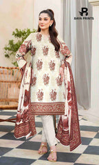3 Piece Unstitched Printed Lawn Suit -BA-V32-1