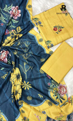 3 Piece Unstitched Karandi Suit BA-V6 006