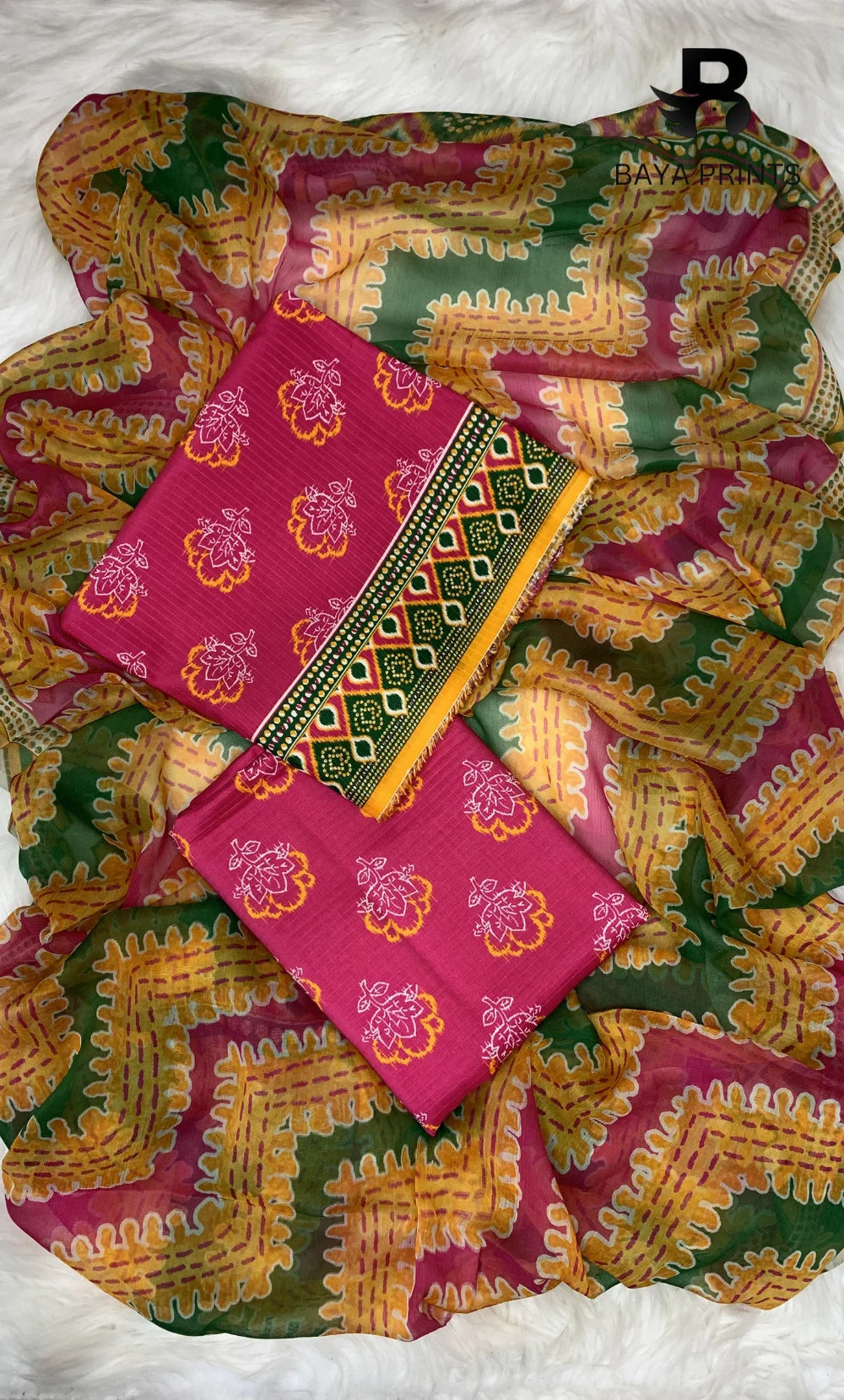 3 Piece Unstitched Printed Viscose Suit-BA-V7