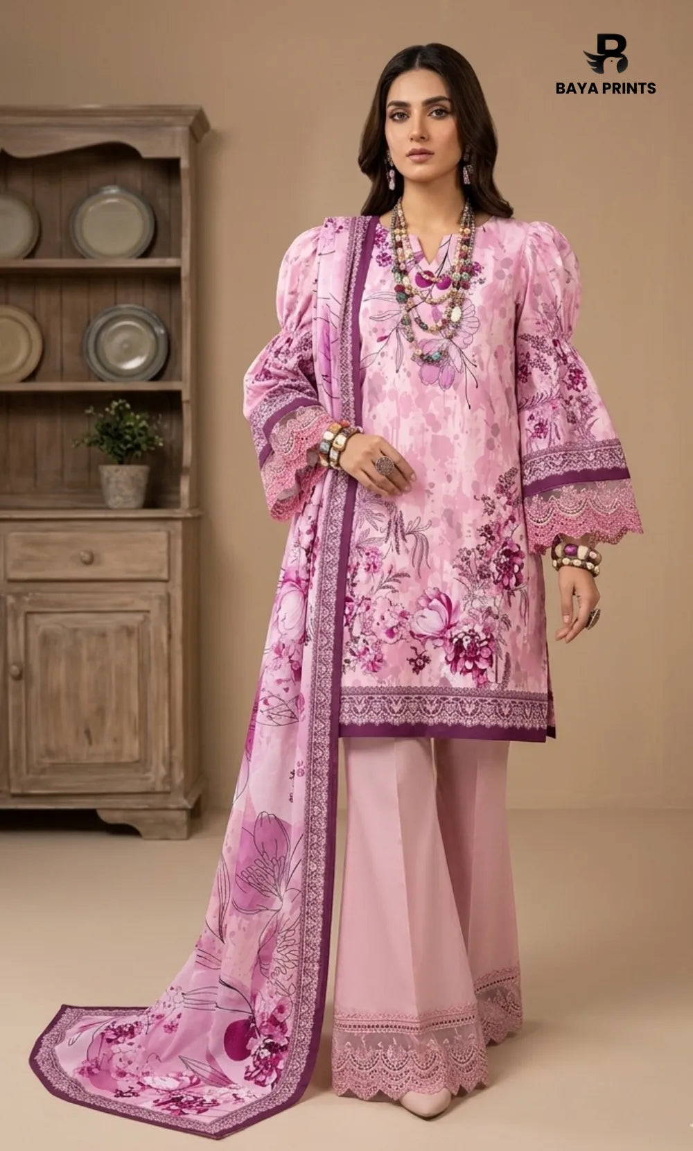 3PC Printed Doria  Lawn | Unstitched | BA-V27